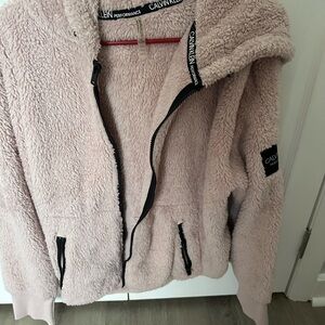 Calvin Klein Women's Soft Pink Teddy Jacket